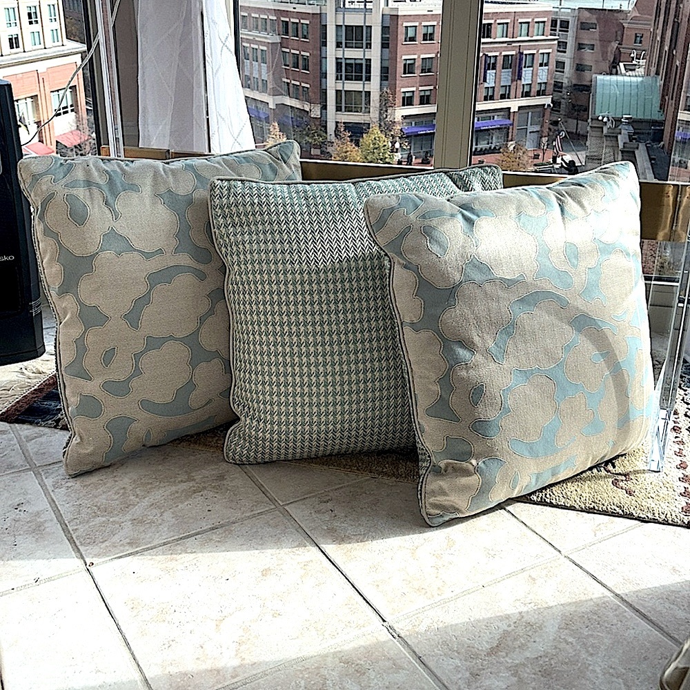 Custom Made 3 Piece Reversible Accent Pillows, 20x20